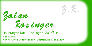 zalan rosinger business card